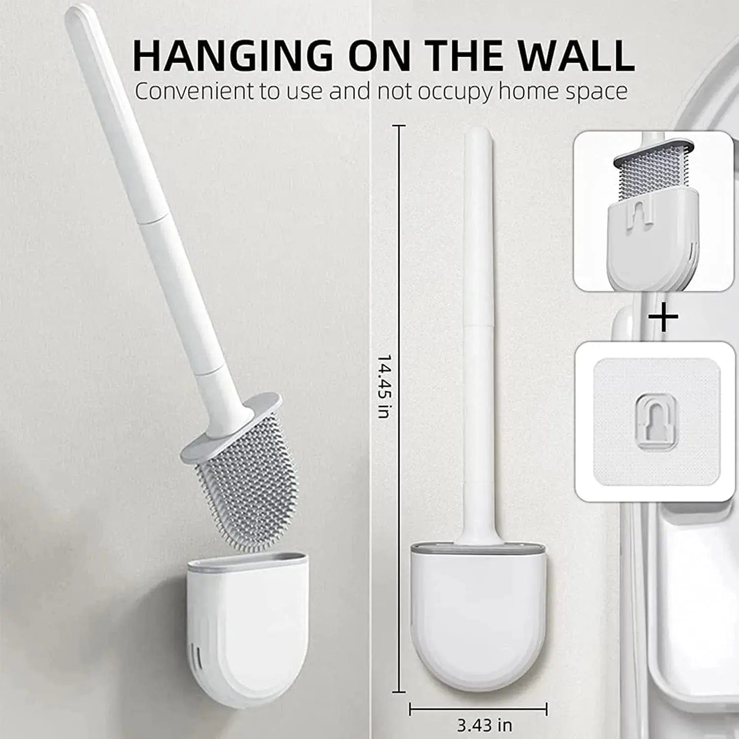 Wall Mounted Silicone Toilet Brush - Essentialshouses