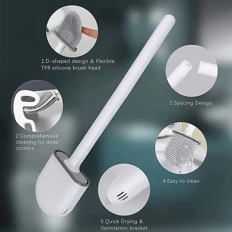 Wall Mounted Silicone Toilet Brush - Essentialshouses